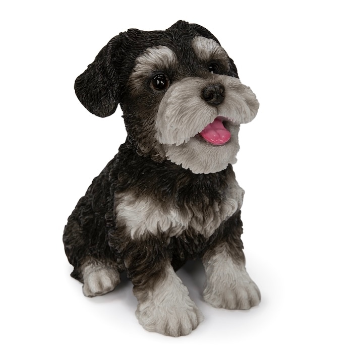 犬 置物 お座りにっこり シュナウザー グッズ 高さ15.5cm リアル