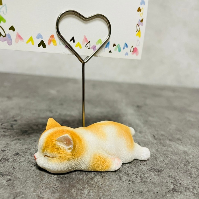 可愛いねこちゃんのメモスタンド woobia ウービア 茶トラ白猫 かわいい