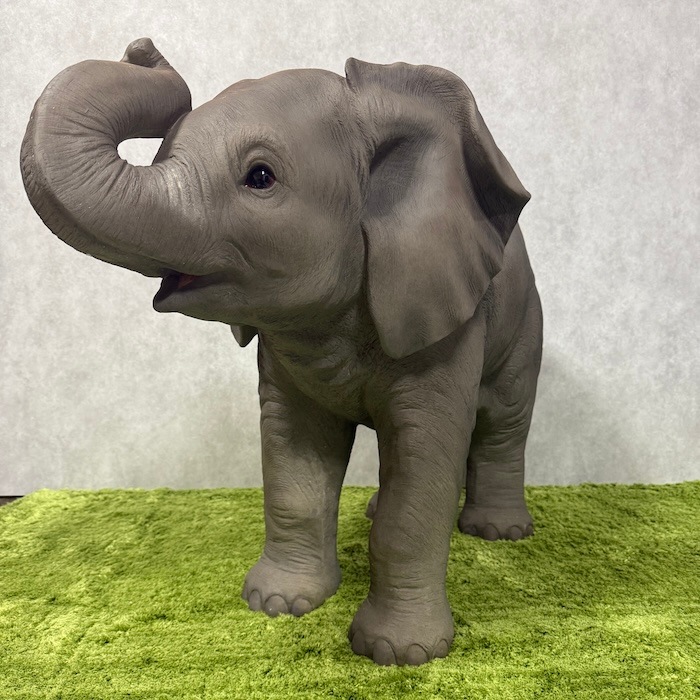 置物 鼻を上げるゾウ 象 特大 横幅95cm 縁起物 風水 woobia ウービア