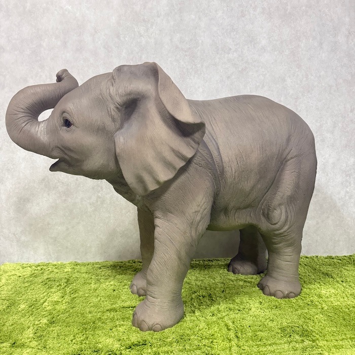置物 鼻を上げるゾウ 象 特大 横幅95cm 縁起物 風水 woobia ウービア