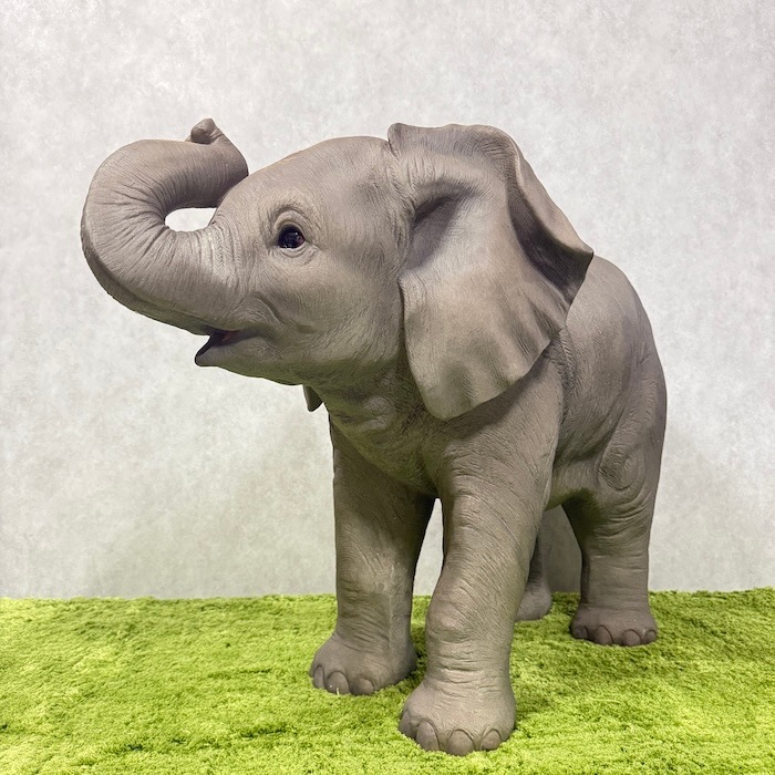 置物 鼻を上げるゾウ 象 特大 高さ68cm 縁起物 風水 woobia ウービア