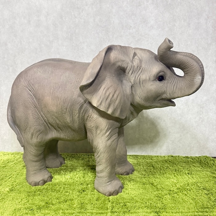 置物 鼻を上げるゾウ 象 特大 高さ68cm 縁起物 風水 woobia ウービア