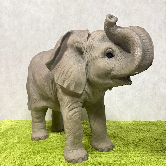 置物 鼻を上げるゾウ 象 特大 高さ68cm 縁起物 風水 woobia ウービア