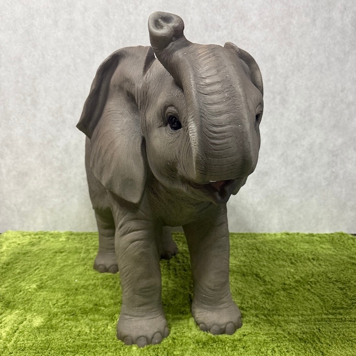 置物 鼻を上げるゾウ 象 特大 横幅95cm 縁起物 風水 woobia ウービア