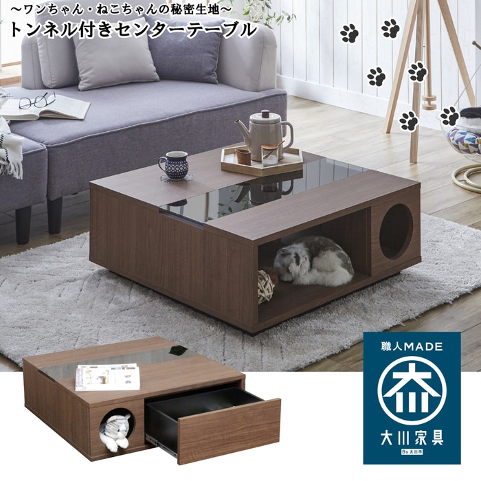 センターテーブルキャット ワンちゃん・ネコちゃんの秘密基地