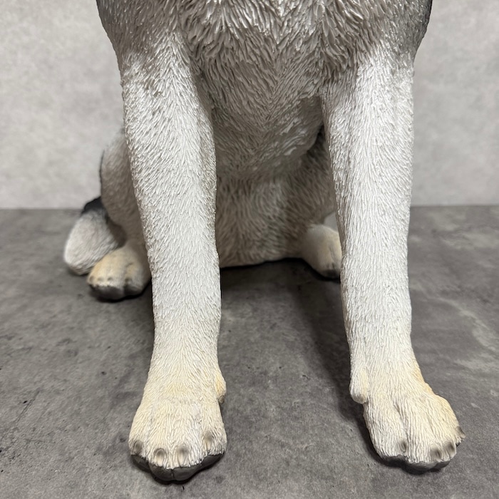 犬 置物 大きい お座りシベリアンハスキー 高さ50cm かわいい woobia