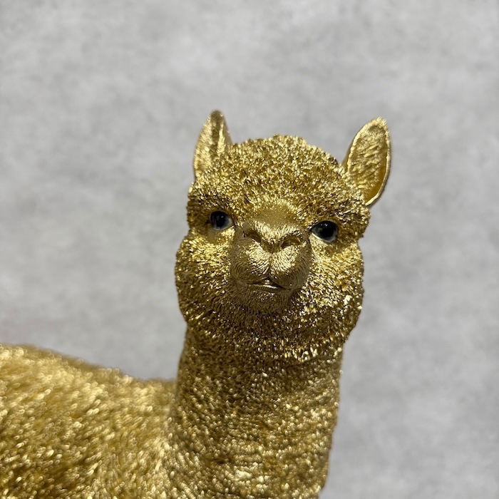 置物 アルパカ ゴールド 大 金色 縁起物 高さ40cm woobia ウービア