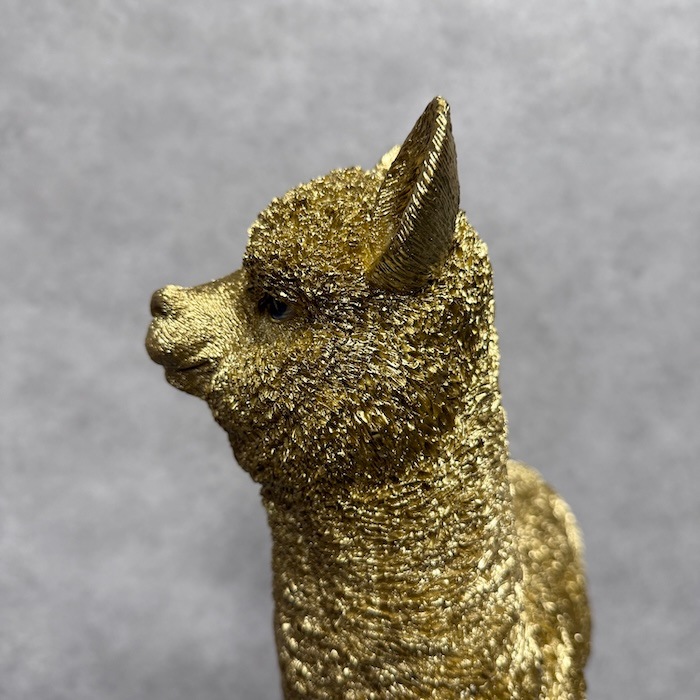 置物 アルパカ ゴールド 大 金色 縁起物 高さ40cm woobia ウービア