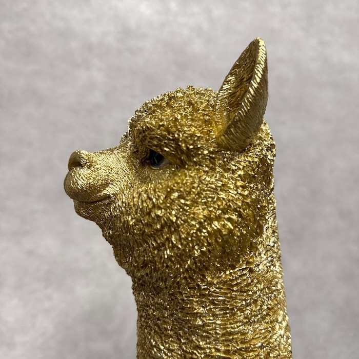 置物 アルパカ ゴールド 大 金色 縁起物 高さ40cm woobia ウービア