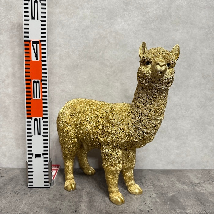 置物 アルパカ ゴールド 大 金色 縁起物 高さ40cm woobia ウービア