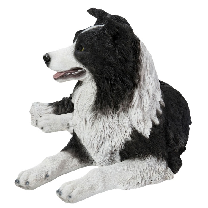 木彫動物⑅犬(ボーダーコリー)⑅インドネシア Amazon | JJM ボーダー・コリー 可愛い 犬 フィギュア 動物