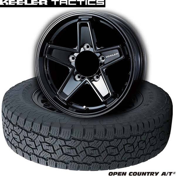 ジムニー｜175/80R16 91S｜トーヨー OPNE COUNTRY A/TⅢ & KEELER  TACTICS〈GB〉｜タイヤホイール4本セット-緑タイヤドットJP