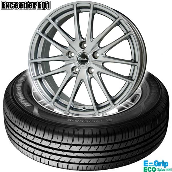 ����1set��195/65R15 91H��4�ܥ��åȡӥ��åɥ��䡼Efficient Grip ECO EG01 &  Exceeder E01�å�����ۥ����륻�åȡ�ŹƬ�߸˸¤�
