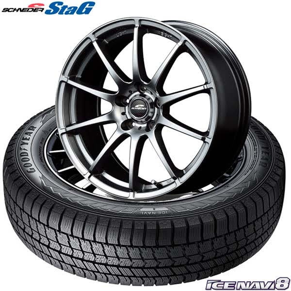 225/55R18 98Q〈4本セット〉｜グッドイヤーICE NAVI 8 & SCHNEDER StaG 