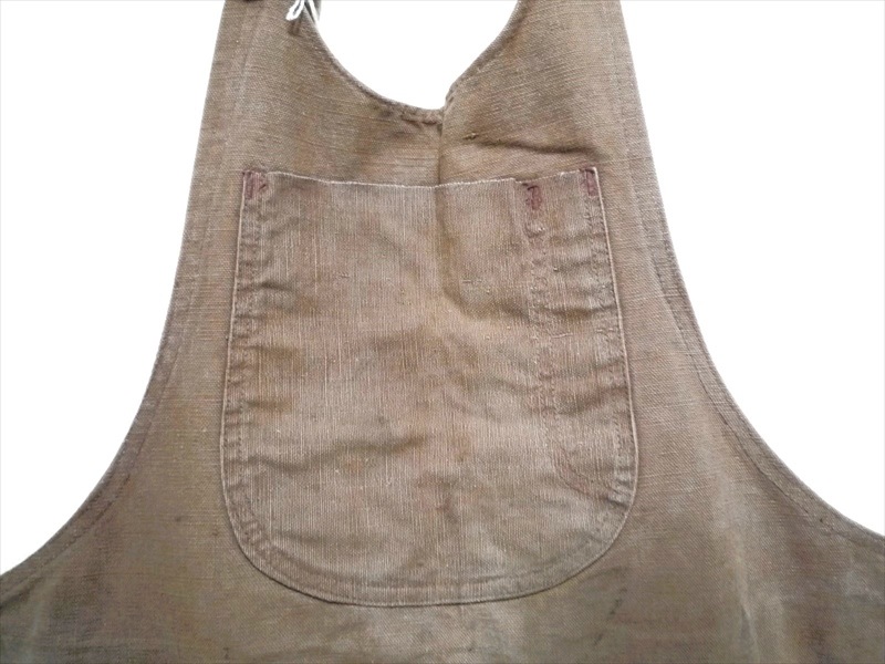 40's～ キャンバス地 ワークエプロン 月桂樹ボタン | ANTIQUE