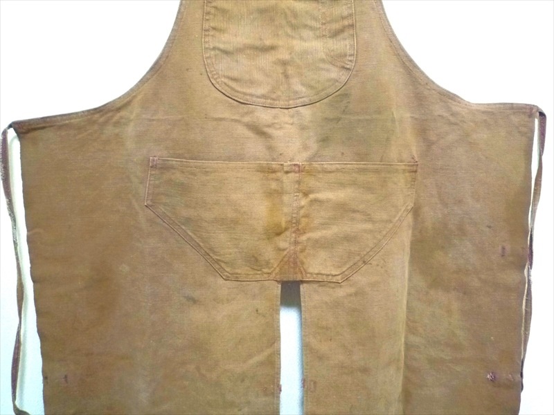 40's～ キャンバス地 ワークエプロン 月桂樹ボタン | ANTIQUE