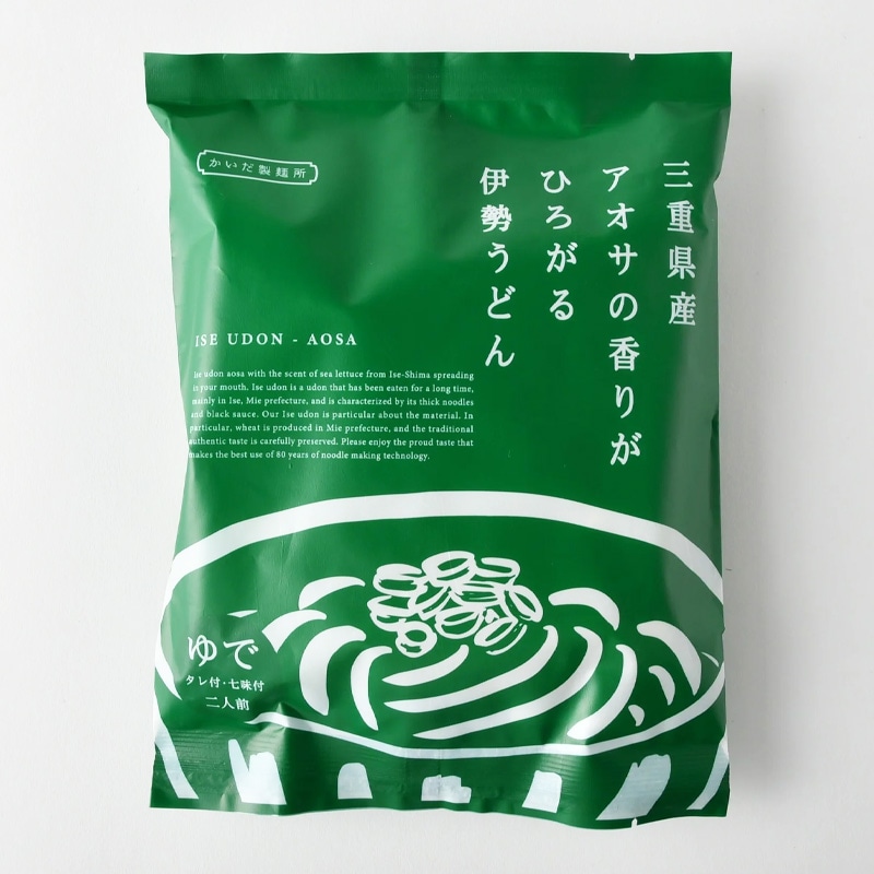伊勢うどん ２食入 あおさ風味タレ かいだ製麺所 ISE UDON（AOSA） 三重県産アオサの香り広がる伊勢うどん