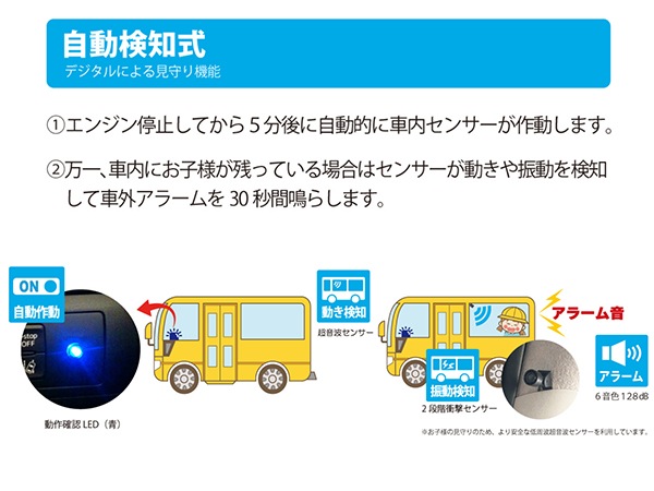ホーネット車内置き去り防止安全装置 降車時確認式 自動検知式