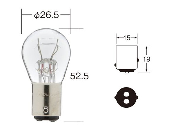 白熱 バルブ テール ストップ ランプ ライト 12V 23W / 8W BAY15d S25