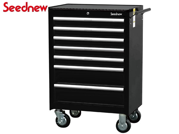 Seednew ローラーキャビネット 黒 ブラック 7段引出し S-R907-BL 