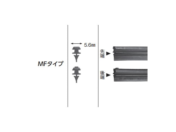 NWB グラファイト ワイパー ゴム 長さ 550mm 5.6mm幅 純正 装着