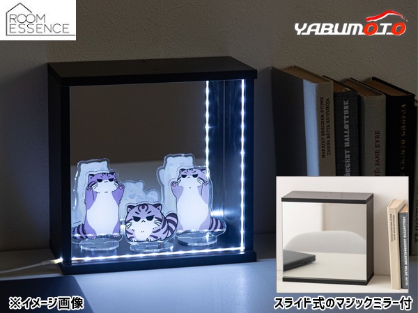 東谷 マジックミラーボックス (LED付) ブラック W24×D12×H24 MMC-009BK