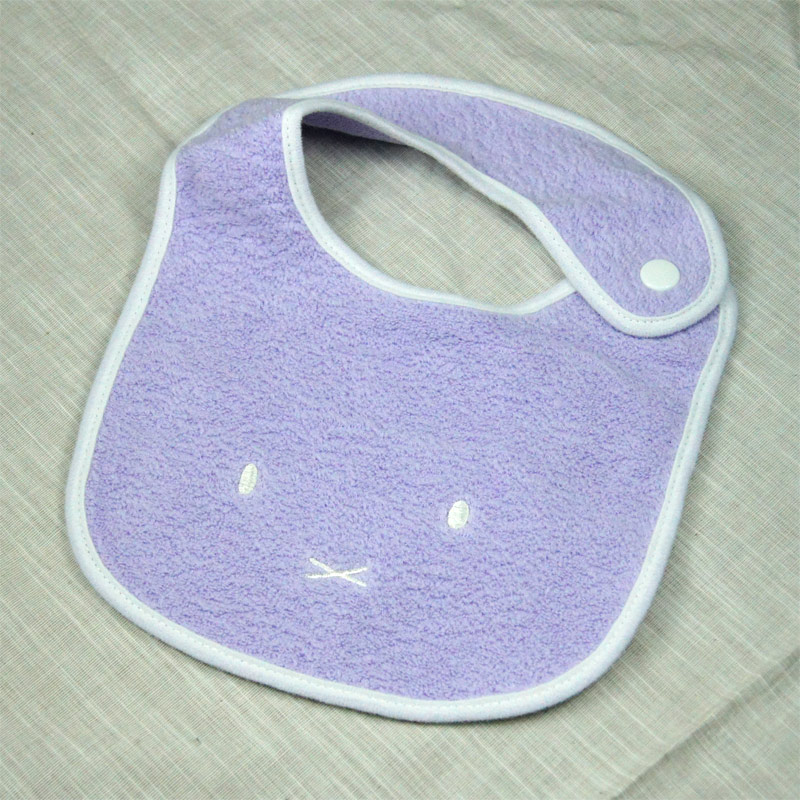 [120791S01] Made in IMABARI ミッフィー もこもこベビースタイ パープル [miffy][Dick Bruna] 今治タオル・ブランド認定製品