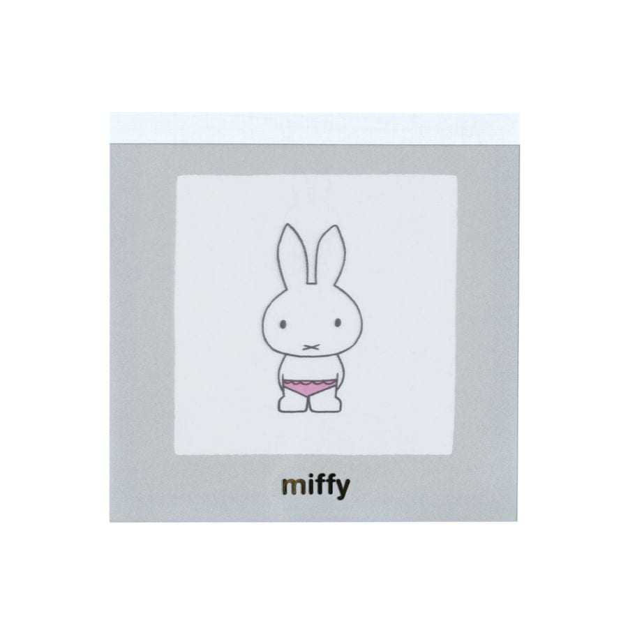[BM-432] スクエアメモパッド ミッフィーベーシック グレー [miffy][Dick Bruna]