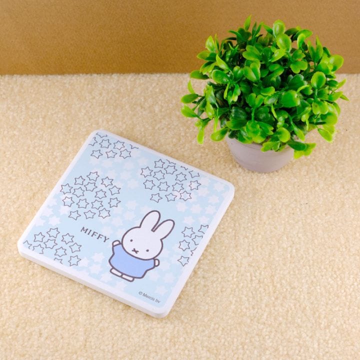 陶製吸水コースター 角型 ミッフィー スターリーブルー [414551][miffy][Dick Bruna]