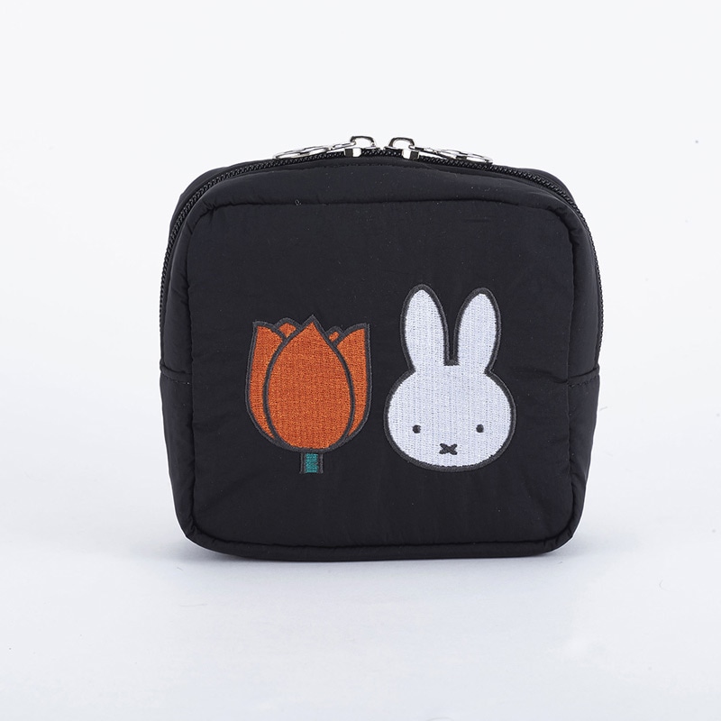 HEMING'S パフスクエアポーチ TULIP ブラック [45221_03][miffy][Dick Bruna]
