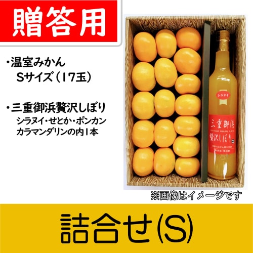 【南三重産】詰合せ(S)★「温室みかん贈答用Sサイズ」と「三重御浜贅沢しぼり」のセット♪～どちらも楽しみたい欲張りセット～