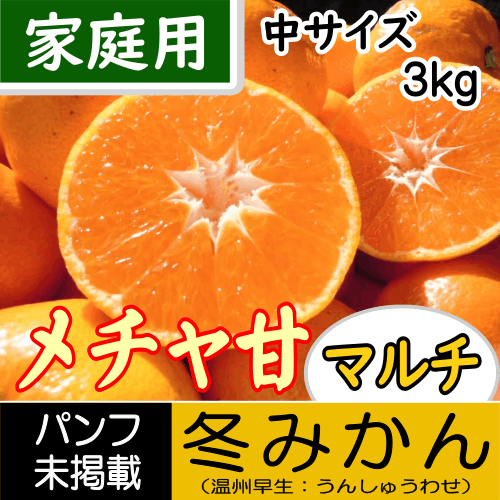 【南三重産】メチャ甘マルチ★冬みかん_家庭用[中サイズ]_3kg箱入