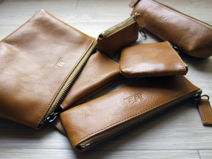 ポーチ ぞろぞろ」6点セット 本革（牛革）【純日本製】［男性、女性