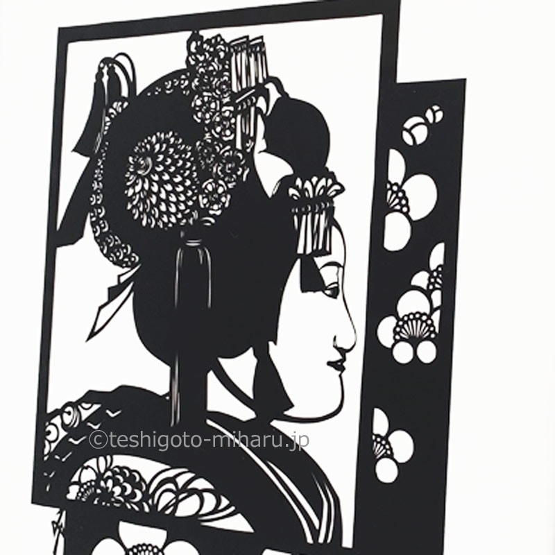 切り絵 文楽 おそめ 杉江みどり 切り絵 文楽 おそめ 杉江みどり