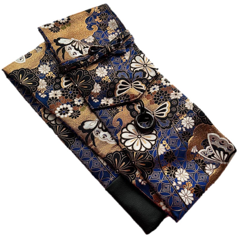 西陣織金襴 竹刀袋「菊水に蝶」 （2～3本入り） ［剣道具竹刀袋］ □三春