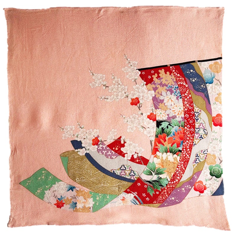 平井友禅工場 正絹ちりめん風呂敷 二巾 №60「几帳」