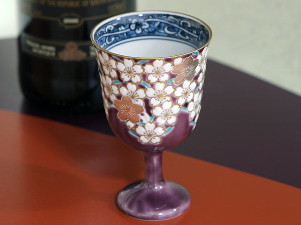 京焼清水焼 ワインカップ 桜のワイングラス
