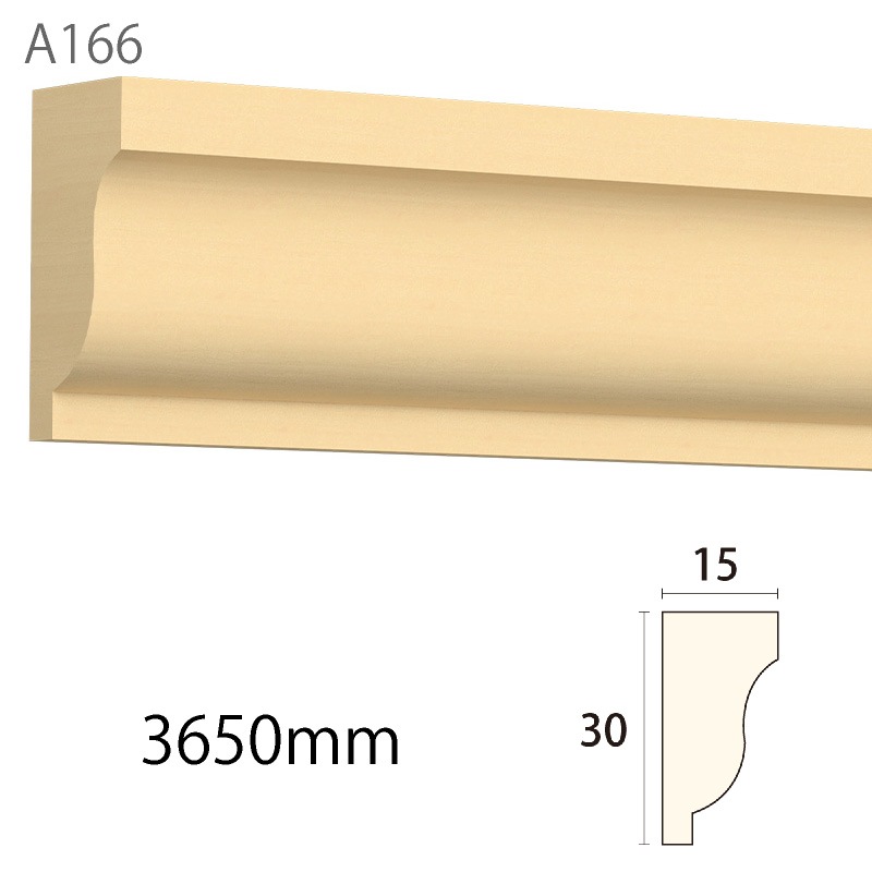 A166WCO：サンメント ［30×15］ 3650mm （ホワイトチェリーオーク