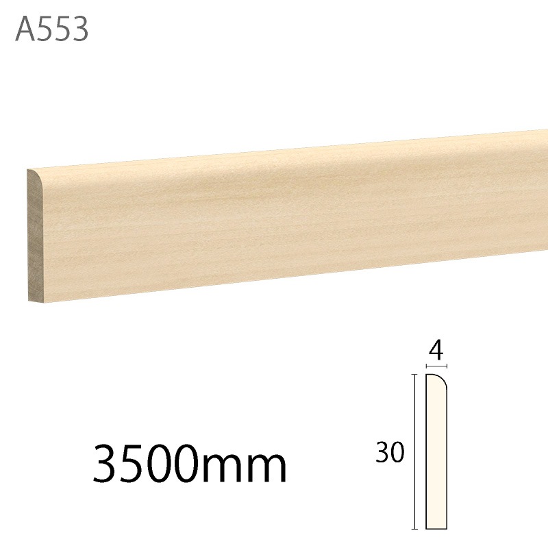 A553WCO：サンメント ［30×4］ 3500mm （ホワイトチェリーオーク