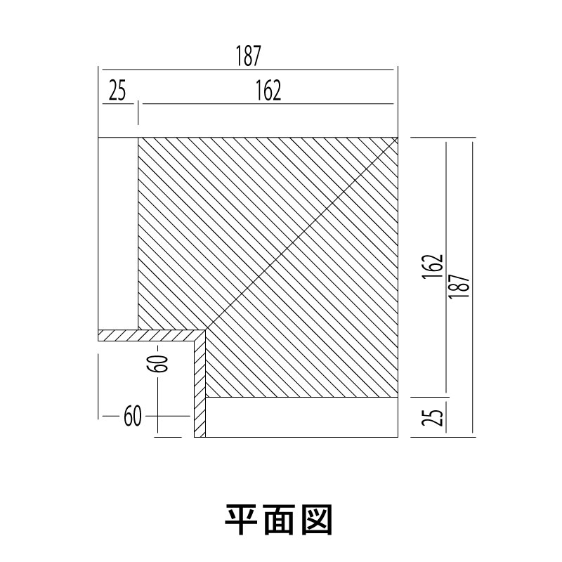 AC470U：早技サンメント 入隅材 ［120×120］ 187×187mm （アユース
