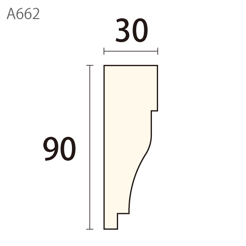 はまなし A662SAY：サンメント ［90×30］ 2400mm （アユース） │ みはしプロ