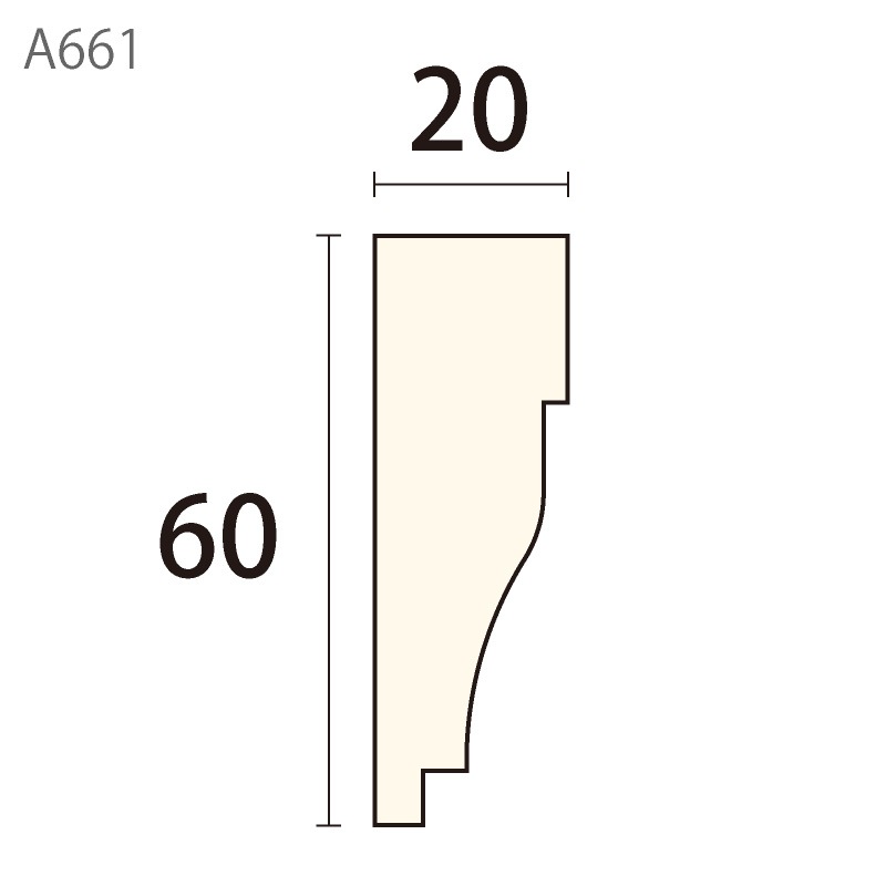 A661SAY：サンメント ［60×20］ 2400mm （アユース） │ みはしプロ  
