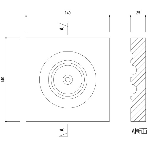 ABL23WCO���ᵻ������� �֥��å��� 140��140��25mm �ʥۥ磻�ȥ����꡼��������