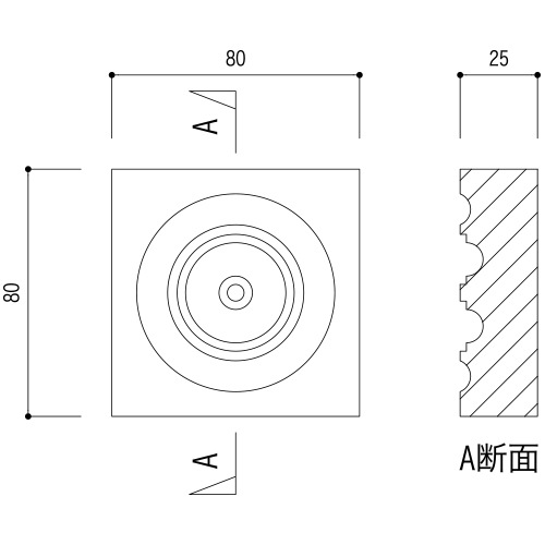 ABL21WCO���ᵻ������� �֥��å��� 80��80��25mm �ʥۥ磻�ȥ����꡼��������