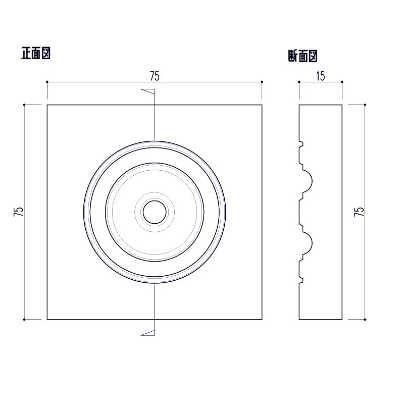 ABL17AY���ᵻ������� �֥��å��� 75��75��15mm�ʥ��桼����