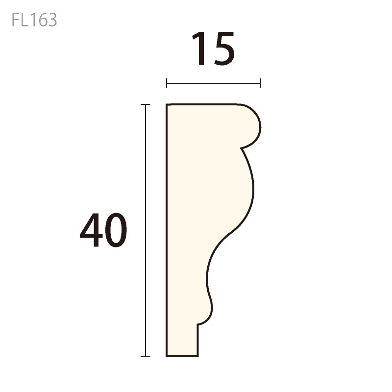 はる様3 FL163L 3：フレキサンメント ［40×15］ 3000mm（PVC） │ みはし