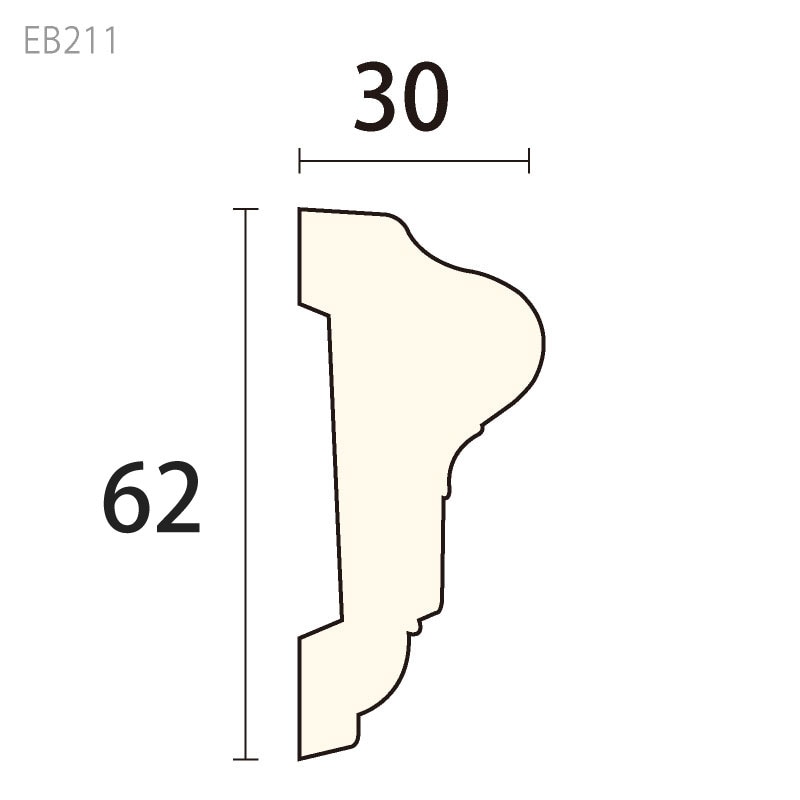エラ張 EB211：エレガンスPU製 ［62×30］ 2300mm │ みはしプロ（みはし株式会社）