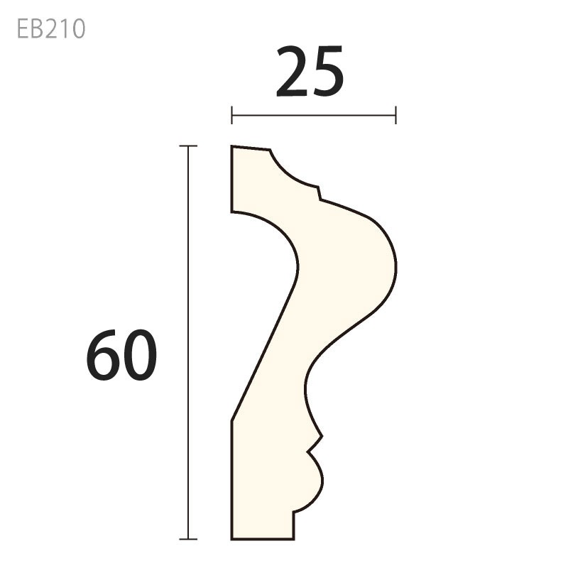 EB210：エレガンスPU製 ［60×25］ 2300mm │ みはしプロ（みはし株式会社）