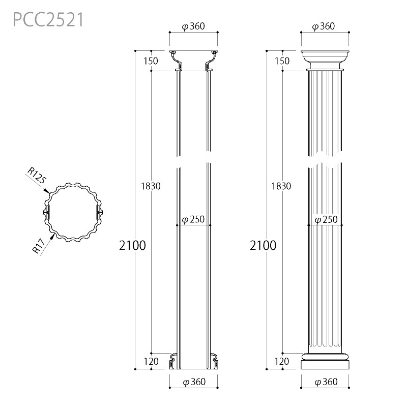 PCC2521���ѥ���顿������ 2100mm��GRG�� �����Ӻ����������