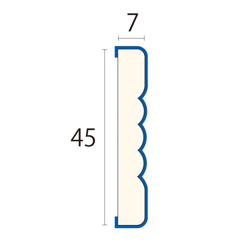WRM 21**：MDF製ハイラップ ［45×7］ 2400mm │ みはしプロ（みはし